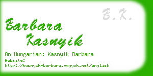 barbara kasnyik business card